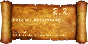 Reichel Krisztofer névjegykártya